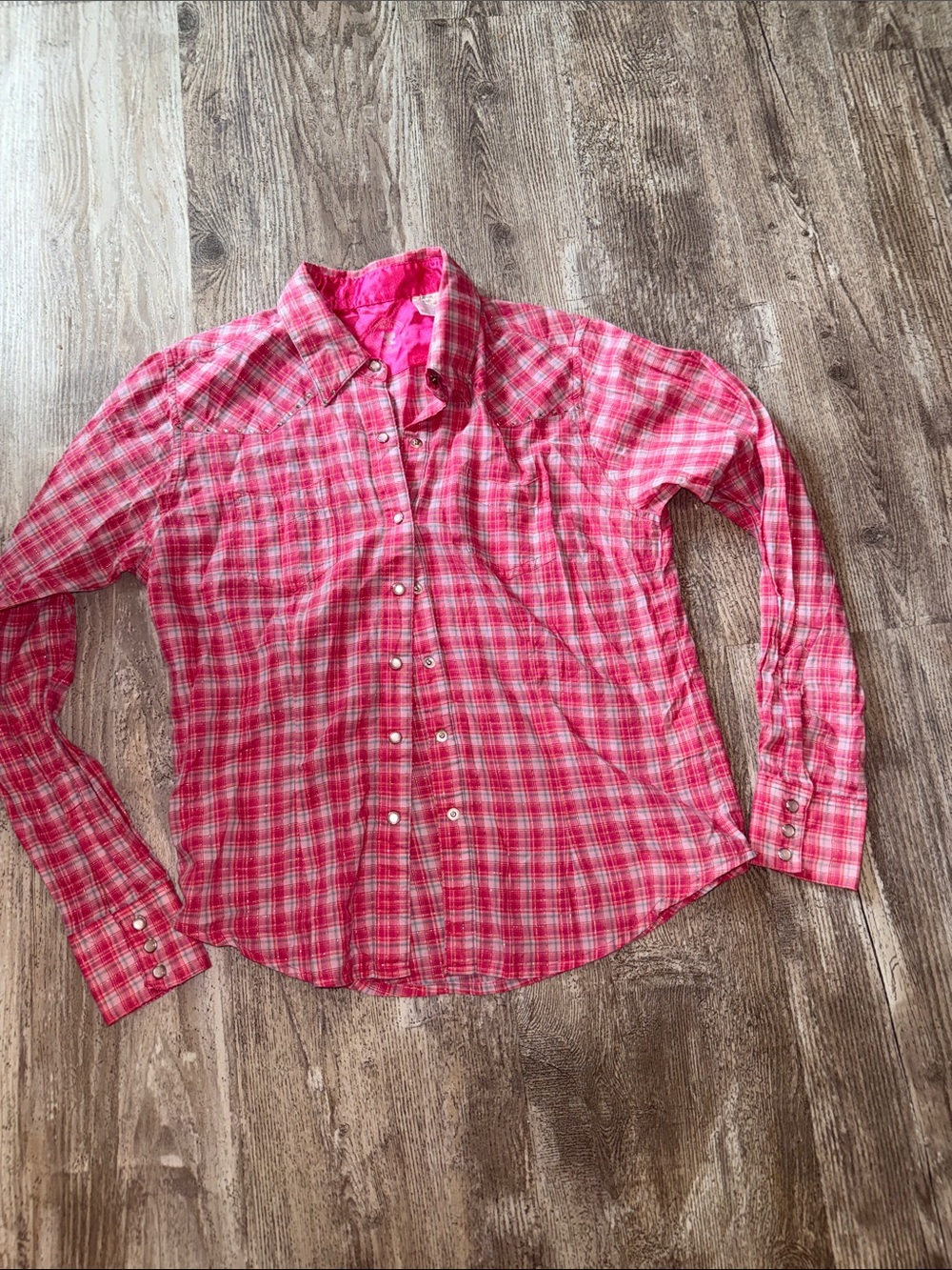 Twenty X Pink Plaid Snap-Front Shirt